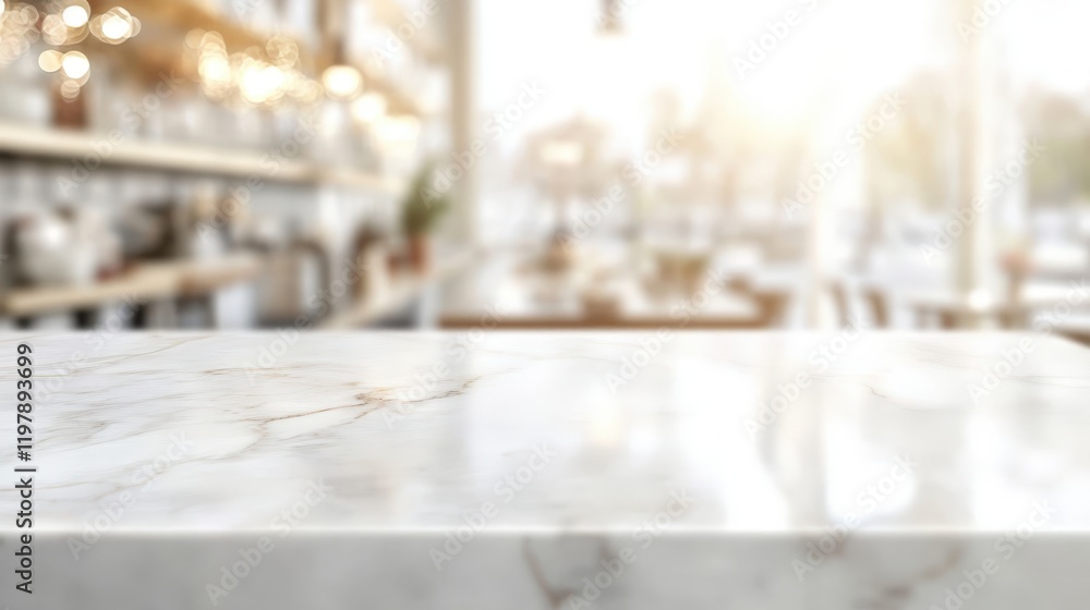 Poster white table top counter ideal for product display.