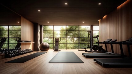 Explore the sleek design of a contemporary fitness space.