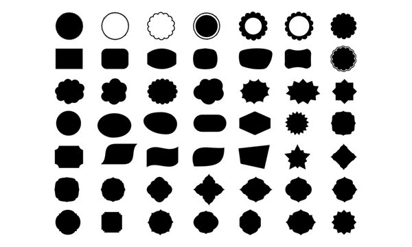 Blob shape organic, vector illustration set. Collection from abstract forms for design and paint. Liquid silhouette drop in modern style. Basic stains isolated elements on white background