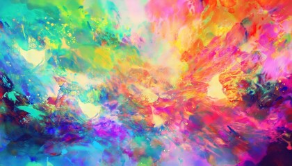 Vibrant Watercolor Abstraction A Generative AI Masterpiece Showcasing Colorful Swirls and Bold Strokes, Evoking a Dreamlike Atmosphere