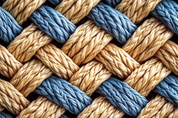 grid of braided ropes background