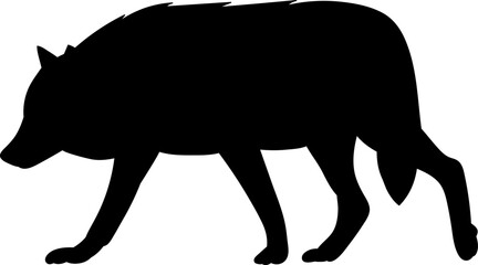silhouette wolf, dog goes on white background vector