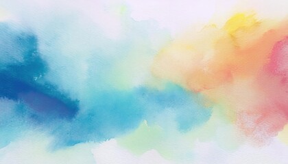 Vibrant and Abstract Watercolor Artwork Spreading a Colorful Blot Texture Across a White Canvas, Embracing a Splash of Creative Expression