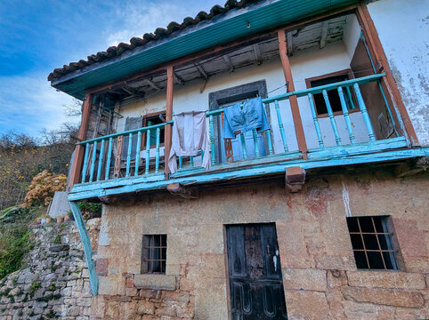 Santo Adriano del Monte village, uninhabited since 1981, Grado municipality, Asturias, Spain