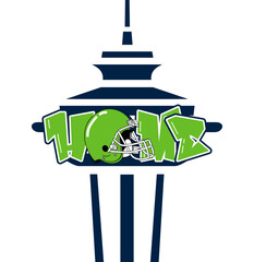 Home - Navy blue and neon green football player helmet - sport vector graphics, hockey, for street art - graffiti lettering typography - art illustration - multicolor - writen
