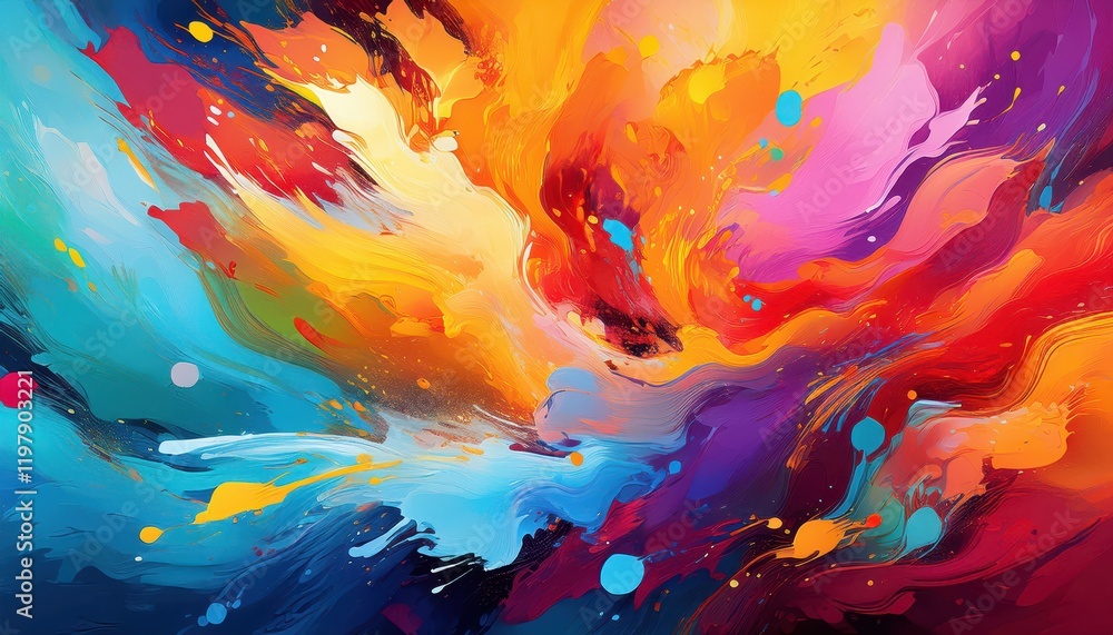 Aufkleber vibrant abstract grunge art background texture with colorful paint splashes a striking canvas of mod