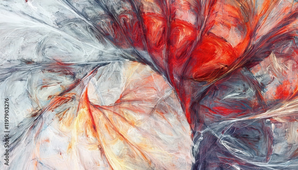 Aufkleber vibrant abstract watercolor modern futuristic pattern in grey and red on a dynamic textured backgrou