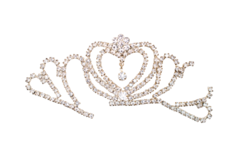 A broken diamond tiara on a transparent background 
