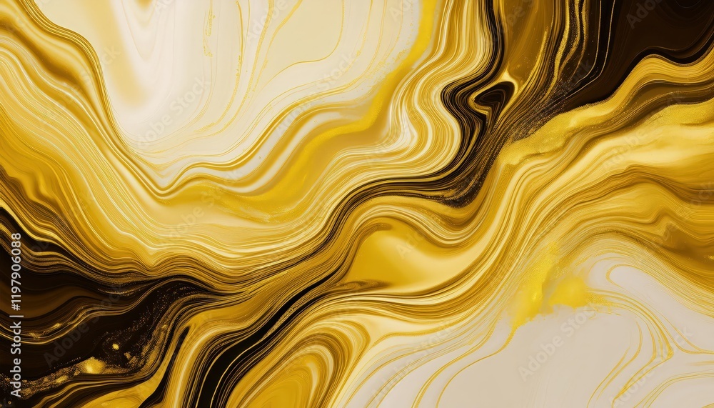Poster vibrant gold splashes on marble ink background a captivating abstract artwork created with generativ