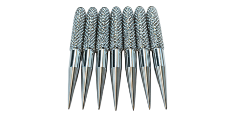 Silver diamond nail art tools isolated on transparent background