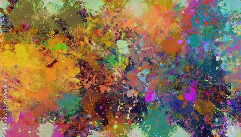 Poster vibrant abstract grunge backdrop with colorful textures exploring a rich mosaic of hues and patterns