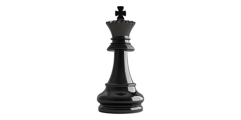 Obraz premium Black king chess piece isolated on transparent background