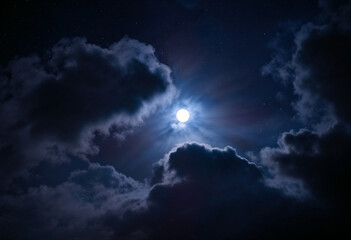 Obraz premium Moonlight wallpaper. full moon background
