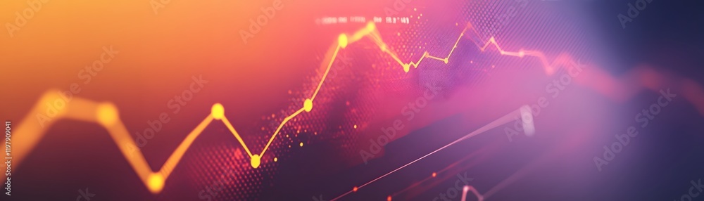 Poster a dynamic abstract visualization of data analytics with colorful graph lines and vibrant background,