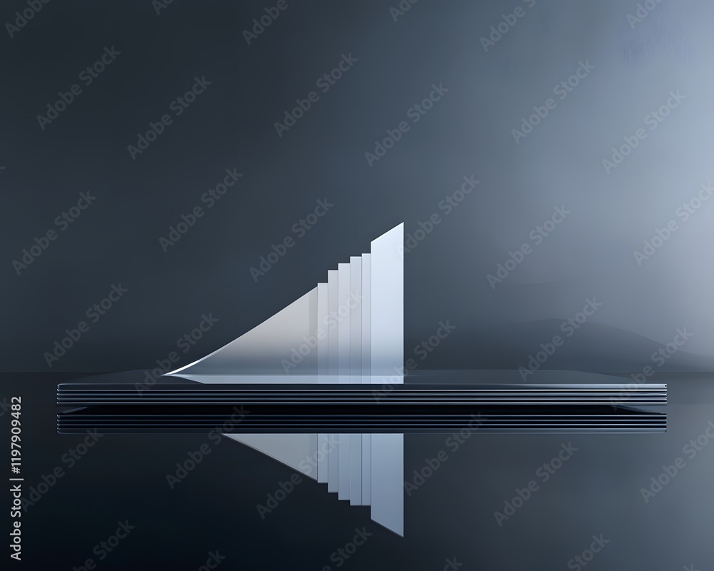 Poster a minimalist architectural model showcasing a sleek, modern design. the transparent layers create a 