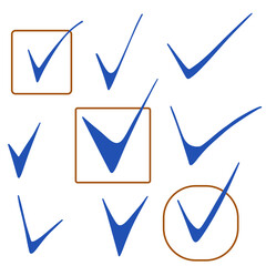  Select boxes marked in blue ink. Vector illustration