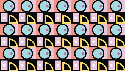 Seamless abstract geometric pattern combination of colorful shapes. Perfect for printing, design backgrounds, wallpaper and tiles.