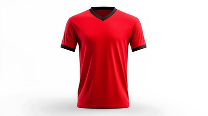 Red Soccer Jersey with Black Trim