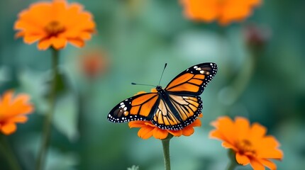 Obraz premium monarch butterfly on flower