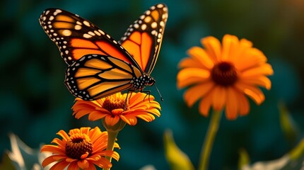 Fototapeta premium monarch butterfly on flower