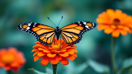 Obraz premium monarch butterfly on flower