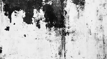 A high-contrast black and white abstract grunge texture with rough distressed surfaces