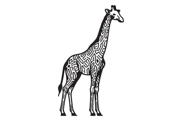 Naklejka premium Giraffe Line drawing
