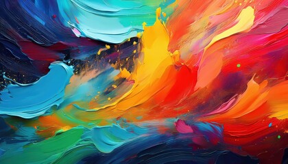Vibrant and expressive abstract art piece showcasing a dynamic interplay of vivid colors, textures, and captivating brush strokes that evoke an atmosphere of artistic expression and creativity.