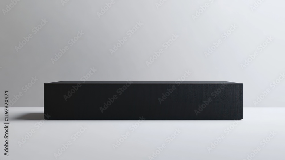 Poster minimalist black block on white background: a study in simplicity and form