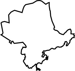 Outline Contour Printable Map of the Essex County/ Massachusetts / United States of America (Canva, PowerPoint)