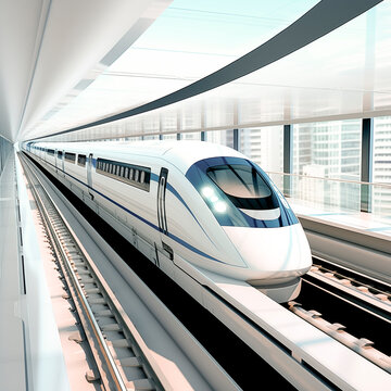 futuristic metro train of the future