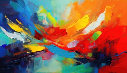Vibrant and Whimsical Abstract Artwork A Playful Dance of Colors and Textures, Embracing the Mystique of Inner Creativity.