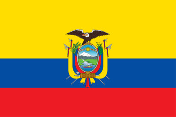 Ecuador flag original color and proportions