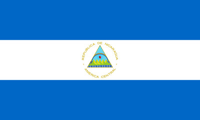 Nicaragua flag original color and proportions