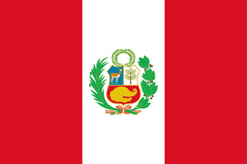 Peru flag original color and proportions