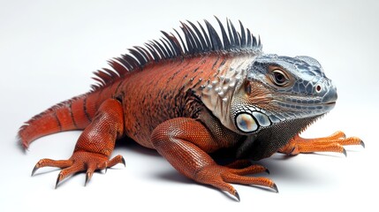 Obraz premium Colorful Iguana with Striking Spines and Vibrant Orange Skin