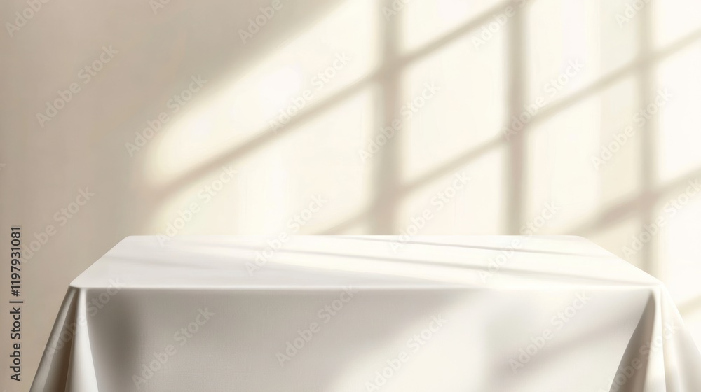 Poster serene minimalist table setting with soft light
