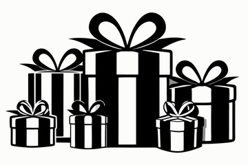 gift box icon silhouette vector illustration