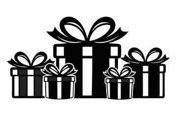 gift box icon silhouette vector illustration