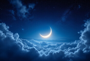 Crescent moon background. Ramadhan moon wallpaper. Eid moon wallpaper