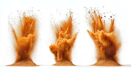 Explosive Cloud of Brown Powder Filling the Air in Motion Sequence