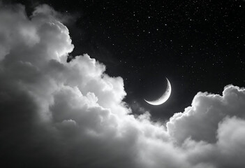 Crescent moon background. Ramadhan moon wallpaper. Eid moon wallpaper