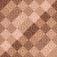 Seamless gradient geometric pattern with flowers vector illustration 