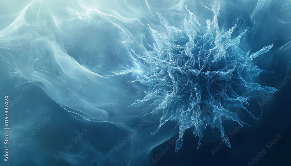 Poster microscopic view of a virus cell structure