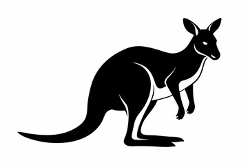 kangaroo illustration black and white
