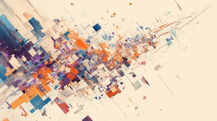 Fototapeta premium illustration digital network with abstract effect