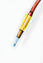 Naklejka premium Multi-Mode Fiber Optic Cable is used for short-range communications such as indoors, crayon drawing, with white tones