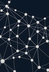 Neural network: A flat-style illustration of a neural network with interconnected nodes and lines, showcasing how AI algorithms learn and make decisions., masterpiece, with white tones