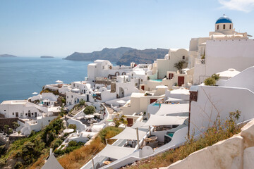 Views from the island of Santorini in Greece