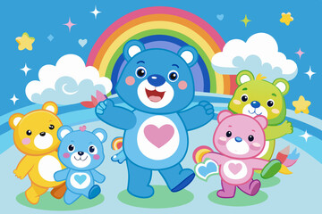 backgrounds care bears vector 